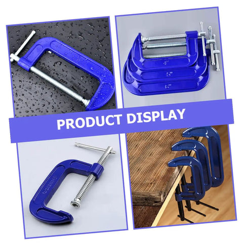 Heavy Duty 4 Inch Woodworking G Clamp With Quick Release Table Mount For Secure Workholding In Carpentry And Woodworking Projects A Solid Clamp That Delivers Strong Grip And Precise Results displayed from multiple angles
