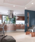 Modern kitchen with 4 Inch Square LED Recessed Ceiling Light With Junction Box Included, 15W Killer Brightness 1300 Lumens