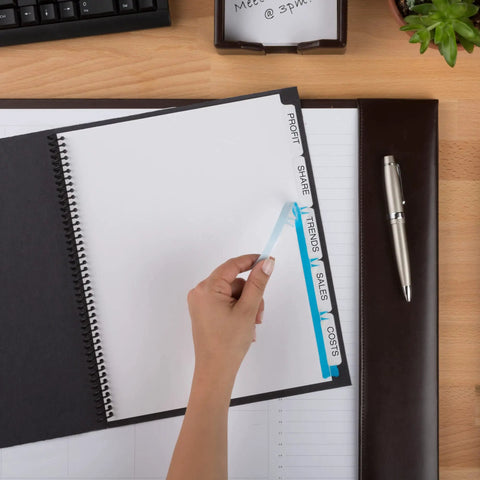 5 Tab Unpunched Dividers For Any Binding System With Easy Print And Apply Clear Label Strips And Customizable White Tabs