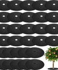 30 Pieces Weed Barrier Rings Non Woven Tree Mulch Protectors Black Thickened Landscape Fabric Round Garden Covers 20.5 Inch OD