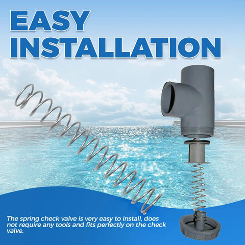 Front view of Jovraluxe spring check valve with stainless steel spring, 3 lb, for Pentair Ortega
