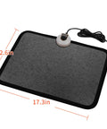 Under Desk Heated Floor Mats With 110V Foot Warmer Keeps Toes Toasty All Day At Work Or Home Quick Heating Foot Pad, black mat
