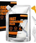 Self Leveling Concrete Crack Filler And Rapid Dry Cement Sealant For Driveways And Patios Goes On Smooth Locks Down Tight handles tools and filler pouch