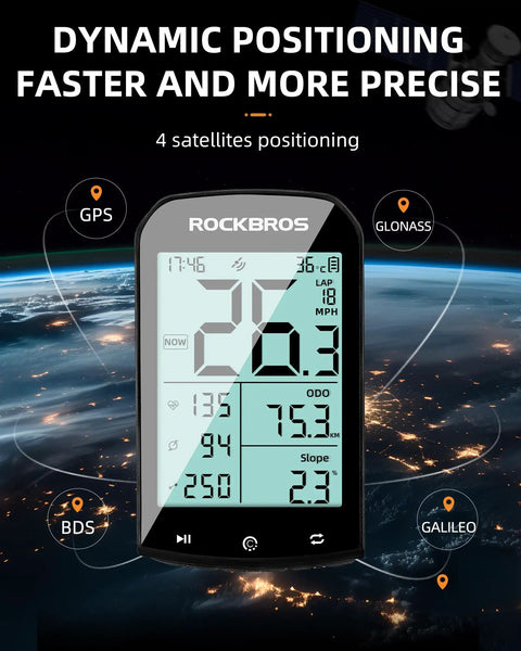 Ride Ready Bike Computer With Four Satellite Systems GPS GLONASS BDS GALILEO ANT Plus Bluetooth Waterproof 2.9 Inch LCD display
