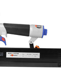 Heavy Duty 16 Gauge Brad Nailer With Sturdy Aluminum Magazine Fires 1 To 2.5 Inch Brads side view with ergonomic grip and aluminum magazine.