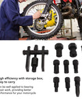 Mechanic using Beast Tough Bearing Removal Kit With 10 Collet Pullers For Motorcycle And Wheel Bearings, Durable Carbon Steel Build