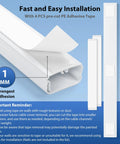 Big TV Cord Hider For Wall Mounted TVs 32 Inch White Cable Cover Kit with adhesive and installation guide featuring PE tape.