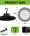 Industrial 200W LED High Bay Light 5000K Bright 15000LM Dimmable 1-10V Shop Light With US Plug Hook ETL Listed Three Pack