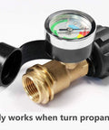 2 Pack Propane Tank Gauge Level Indicator For 5 To 40 Lb Tanks With Temperature Compensated Dial No Tank Removal Needed Color Coded Fuel Gauge You Can Read At A Glance QCC1 Type1 Compatible For Grills Heaters And Campers brass propane tank gauge with cap