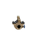 Heavy Duty 1 1 2 Inch Double Check Backflow Preventer For Non Potable Water front view with brass body and easy swap connection.