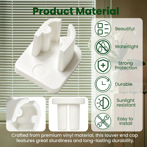 Vinyl Shutter End Caps For Plantation Shutters Replacement Kit with durable vinyl material, compatible with Hunter Douglas.