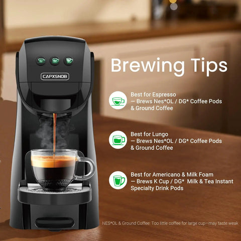 Mini Multi Pod Coffee Maker For Keurig K Cup Nespresso Original Dolce Gusto And Ground Coffee 20 Bar Espresso Machine brewing tips