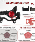 Hydraulic Disc Brake Kit For E Bikes With Dual Pistons 2 Pin Calipers Power Off System detailed parts and resin brake pad