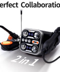 2 In 1 Hot Air Rework Station Kit With 760W Soldering Iron And Soldering Mat, showing dual controls and 3 preset temps