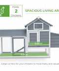 59 Inch Wooden Chicken Coop With Nesting Box And Removable Tray For Outdoor Backyard Use, spacious living area design