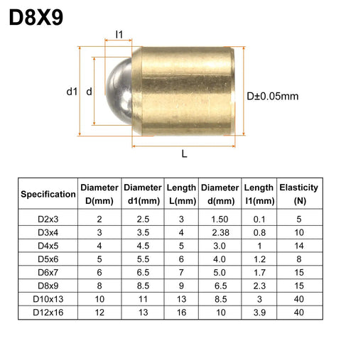 Dead Nuts Tight Brass Ball Plungers 6 Pack 12Mm X 16Mm Snappy Positioning Beads for precise indexing and positioning tasks.