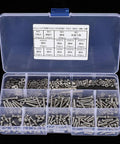 Killer 304 Stainless Steel Flat Head M3 Machine Screw Kit Bundle With Nuts Washers Wrench Keys Solid For Heavy Duty Home Repair And DIY Fixes Durable Anti Corrosion Metal Hardware 662 Pieces Smart Storage Box open case with assorted M3 screws, nuts, and washers