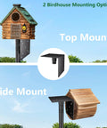 Heavy Duty Bird Feeder Pole Stand 95 Inch Backyard Outdoor Weather Station Pole Kit with mounted birdhouse options shown