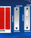 Premium Stainless Steel Magnetic Door Catch With Adhesive Strips And Screws Ideal For Securing Cabinet Doors Smoothly, showing strips and latches.