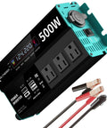 Top Shelf 500W Power Inverter Pushes 1000W Peak Surge While Converting 12V DC Into 110V AC For Your Rig, featuring LCD display.