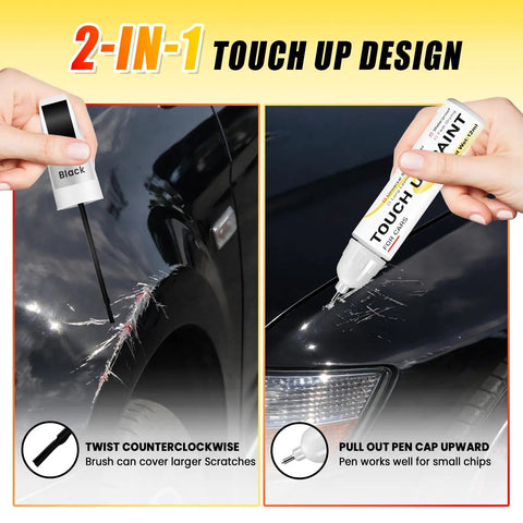 Gloss Black Car Scratch Repair Pen With 2 In 1 Brush Tip Quick Dry Long Lasting OEM Color Match 0.4 Fl Oz Easy Fix for scratches