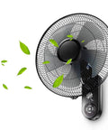 Built Heavy High Velocity Wall Fan Air Circulator With Three Speed Tilting And Oscillating Motion to cool spaces with copper motor design.