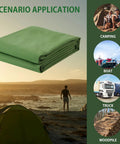 Heavy Duty Canvas Tarp 4x4 Ft Workhorse Water Resistant With Grommets UV Safe 22 Mil 14 Oz Tarpaulin for camping and outdoor use