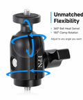 Rugged Aluminum Alloy Single Socket Arm With One Quarter Twenty Threaded Stud For One Inch Ball Components, 360 Degree Rotation, Tough As Nails Heavy Duty Mount Adapter For RAM B Size Mounts. shown with 360° swivel