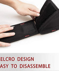 Hands adjusting Velcro on 3 Inch Padded Tool Belt For Heavy Duty Work Built Tough With Breathable Mesh Foam Padding And Double Layer Polyester