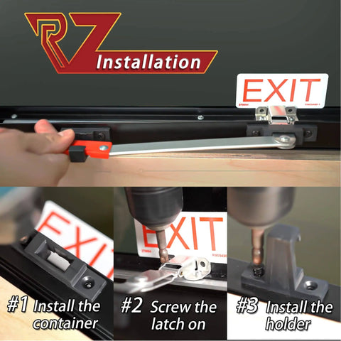 Emergency RV Window Latch Locks For Camper Exit Doors With Red Handle installation process