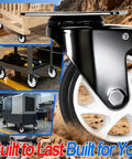 Heavy Duty 5 Inch Swivel Caster Wheel Set Of Four With Dual Locking Brakes And Bulletproof Polyurethane Treads for carts.