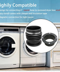 Round To Oval Duct Adapter With Magnetic Coupling For Recessed Dryer Vent Box Hose Connection next to washing machine
