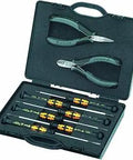 ESD Safe 8-Piece Electronic Tool Set with Foam Tray - Shock-Resistant Case Includes Two Electronics Pliers and Six Precision Screwdrivers