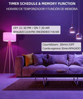 Living room with purple lighting from Smart WiFi And Bluetooth Color Changing LED Bulbs With Music Sync, 10W (100W Equivalent)