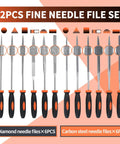 12 precision needle files from 31 Piece Metal File Set With 4 Eight Inch Metal Files And 12 Precision Needle Files Riffler File 12 Sandpaper Sheets Steel Brush Work Gloves And Tool Bag Ideal For Metal And Woodworking Projects