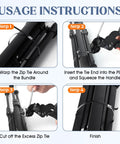 Usage instructions for Beefy Heavy Duty Metal Zip Tie Gun Set With Stainless Steel Tool, 150 Black Metal Cable Ties