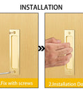 Installation of Sliding Barn Door Pull Handles 2 Pack Aluminum Alloy Flush Recessed Rectangular in Gold