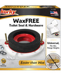 No Wax No Mess Toilet Seal With Hardware Universal Fit For All Flanges And Floor Heights Easy Install Leak Proof Repositionable Toilet Bowl Ring For 3 And 4 Inch Drains Made In USA Red packaging