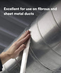 Applying 3M Aluminum Foil Tape 1521CW Silver 72 mm x 45.7 m 2.8 Mil to metal duct for sealing and insulation