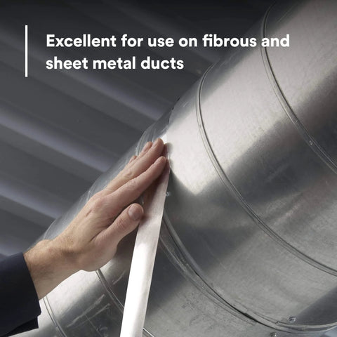 Applying 3M Aluminum Foil Tape 1521CW Silver 72 mm x 45.7 m 2.8 Mil to metal duct for sealing and insulation
