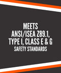 Cap Style Construction Hard Hat With Four Point Suspension Built Tough For Work OSHA And ANSI Z89 Compliant text on dark background