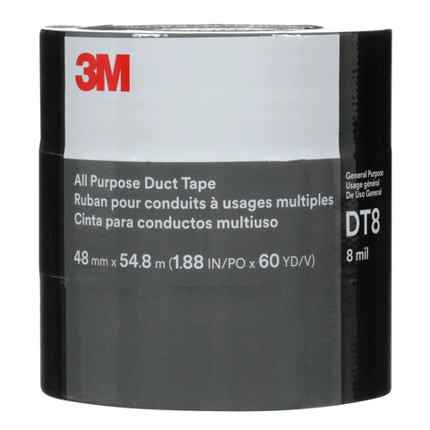 Heavy Duty Black Duct Tape 1.88 Inch By 60 Yard 3 Pack Industrial Strength Tear By Hand Multi Use for patching bundling