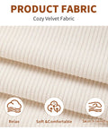 Close-up of cozy velvet fabric for 360 Degree Rocking Recliner Chair With Footrest And Side Pocket Comfy Velvet Beige Armchair