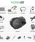 Mid Drive Ebike Motor Kit With CAN Bus Power, 1000W Or 750W, parts list including LCD, throttle, chain wheel, and speed sensor.