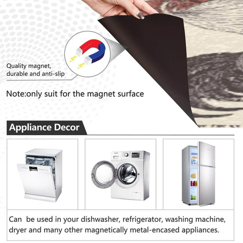 Totally Handy Magnetic Door Cover for Dishwashers and Fridges, 23 by 26 Inch Single Panel, PVC Coated Magnetic Sheet