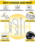 Cotter Pins Kit, 320Pcs Stainless Steel Hairpin Clips And R Clips For Automotive, corrosion resistant and easy organization chart