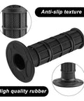 2 Pcs Universal Seven Eighths Inch Motorcycle Grips Soft Rubber Hand Grips For ATV Dirt Bike Polaris Thumb Throttle Motocross And ATV Accessories With Non Slip Checkered Texture For Maximum Control And Comfort On Your Ride
