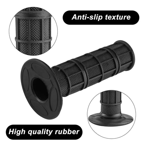2 Pcs Universal Seven Eighths Inch Motorcycle Grips Soft Rubber Hand Grips For ATV Dirt Bike Polaris Thumb Throttle Motocross And ATV Accessories With Non Slip Checkered Texture For Maximum Control And Comfort On Your Ride