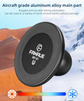 Magnetic Car Phone Holder Base With 1 Inch Ball Head For RAM B Size Mounts in black aluminum, versatile for dashboard or windshield.