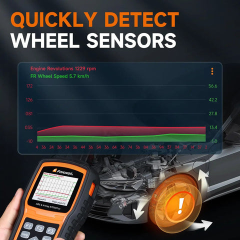 NT630 Plus OBD2 Scanner With ABS And SRS Bi Directional Diagnostic Tool For Cars Pro Grade ABS And Airbag Code Reader detecting wheel sensor